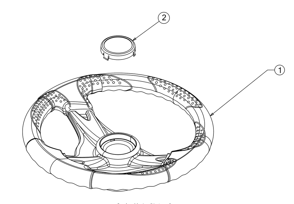 Steering Wheel Diagram and Parts List for ZTXS4-54KH (47RSCAB7A10)(2023) Cub Cadet Lawn Tractor